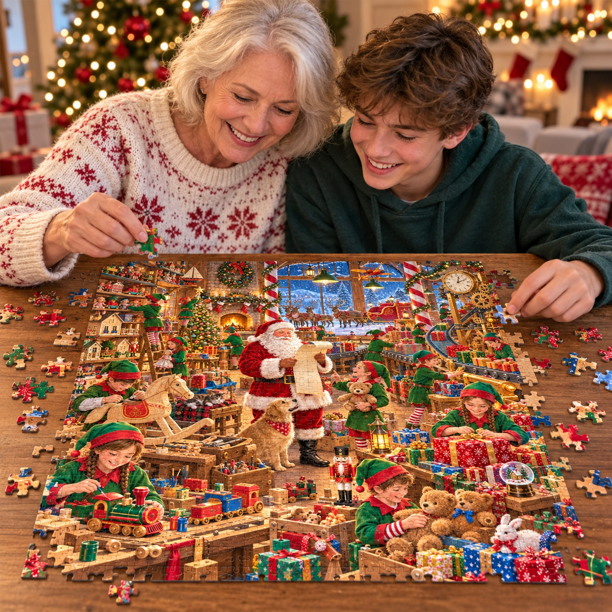 Santa Claus's Gift Workshop 1000-Piece Jigsaw Puzzle