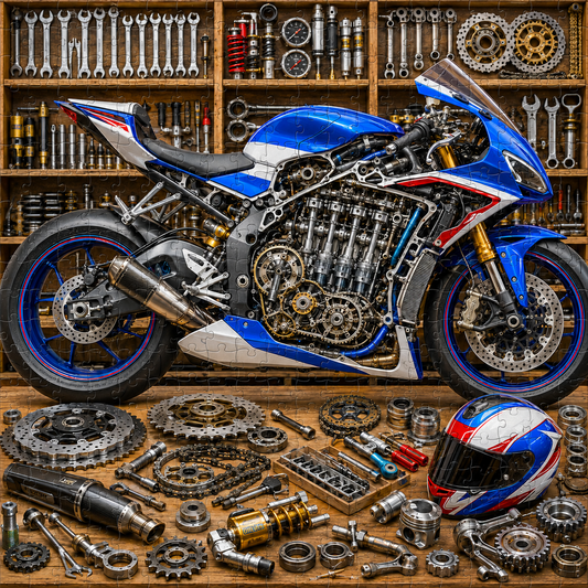 Sports Motorcycle Repair Shop 1000-Piece Jigsaw Puzzle