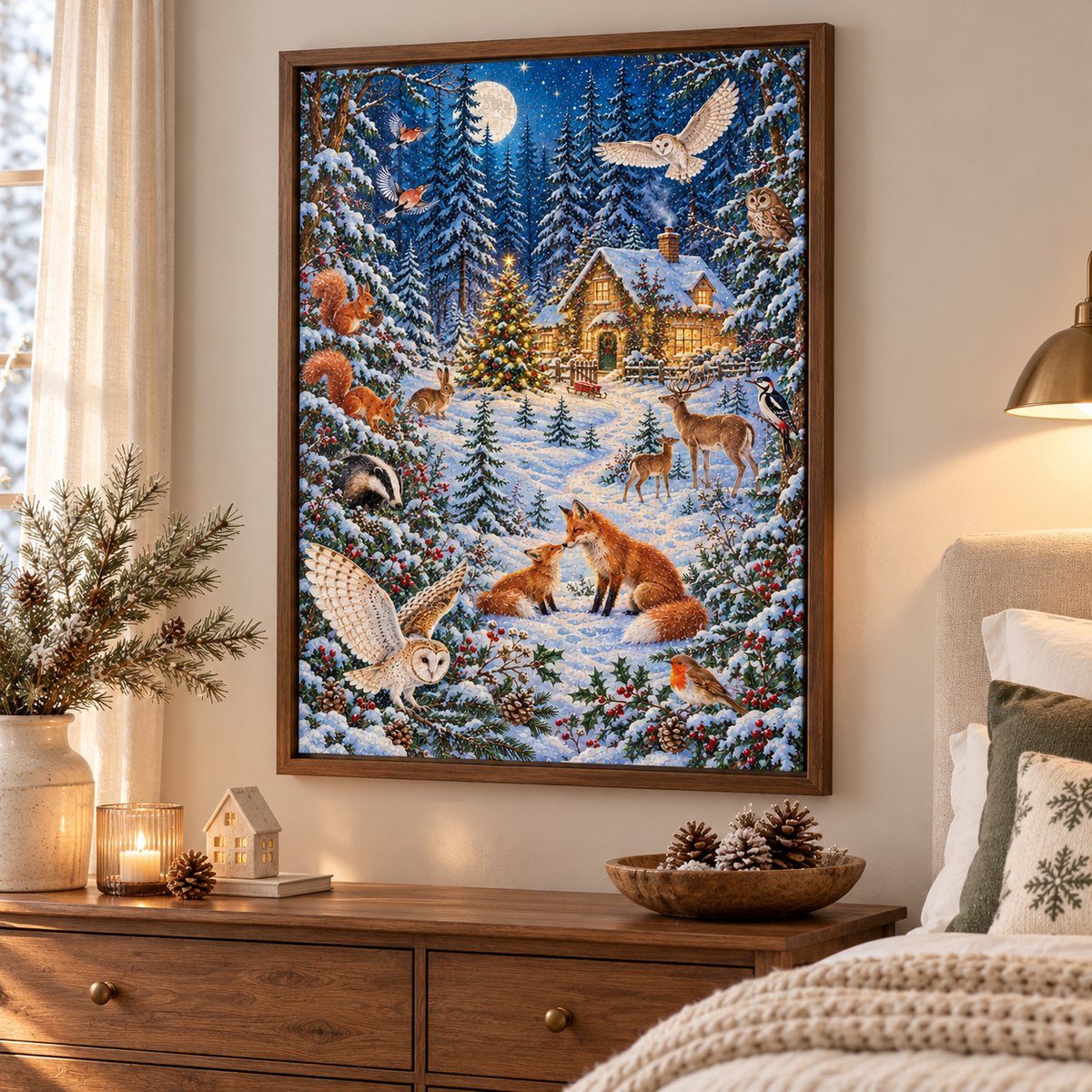A Winter's Night in the Woodland – 1000 Piece Christmas Jigsaw Puzzle