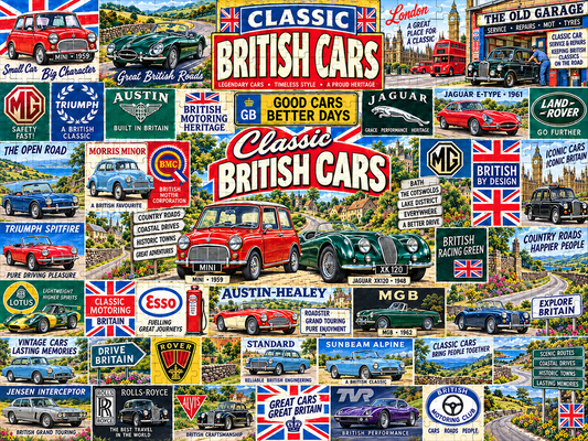 Classic British Cars – 1000 Piece Jigsaw Puzzle