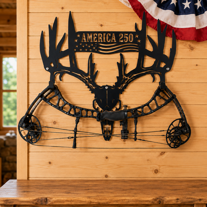 Personalized America 250th Anniversary Antler Bow Rack