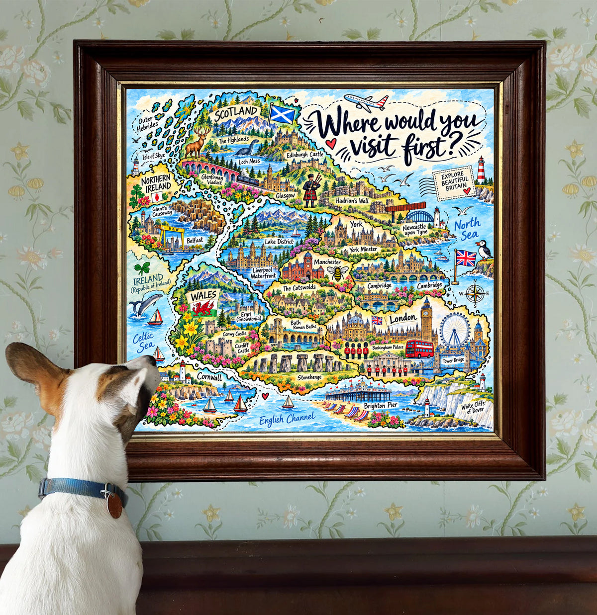 Explore Britain - Landmarks Map 1000 pcs Puzzle