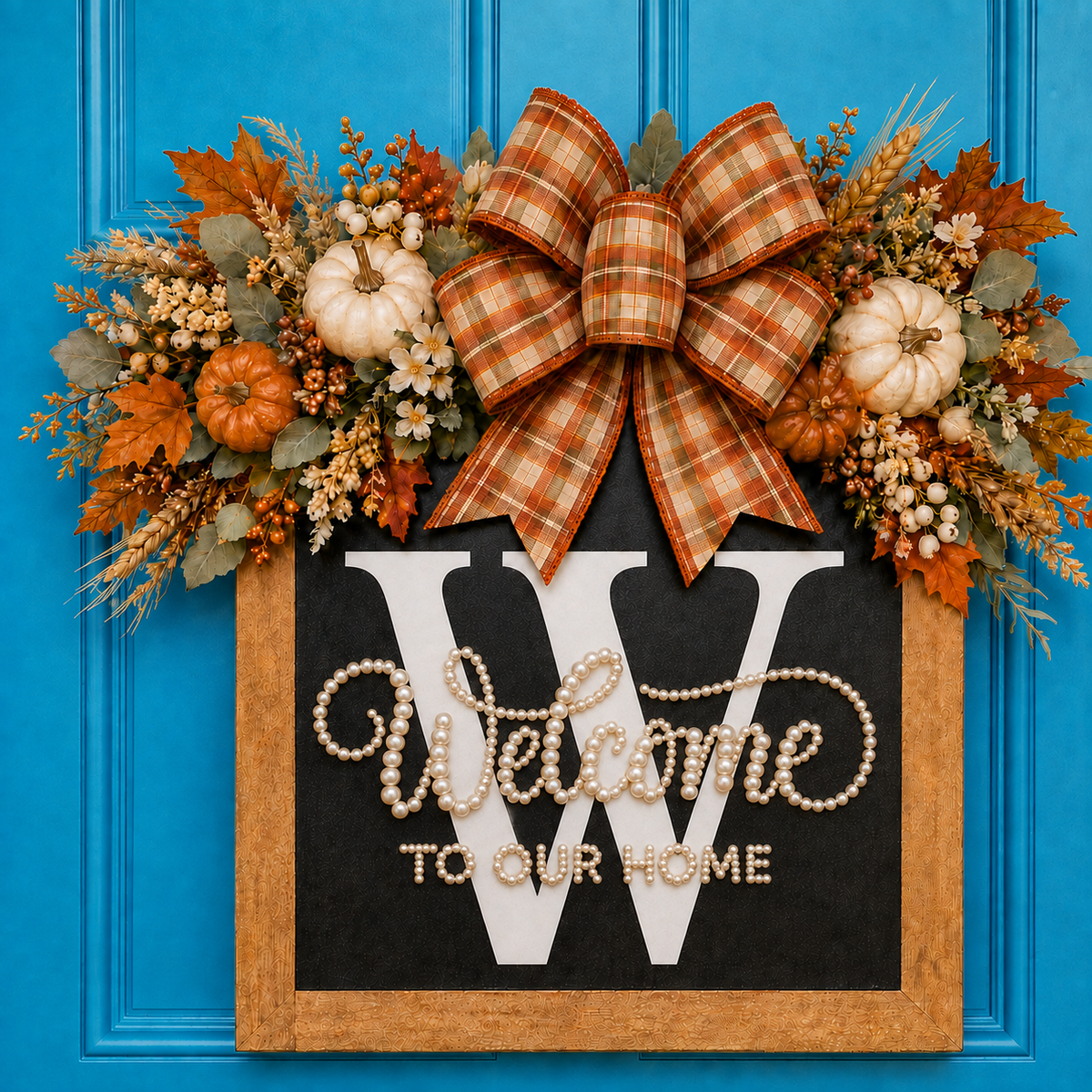 2026 fall - Welcome Front Door Wreath - Pearl painting styles