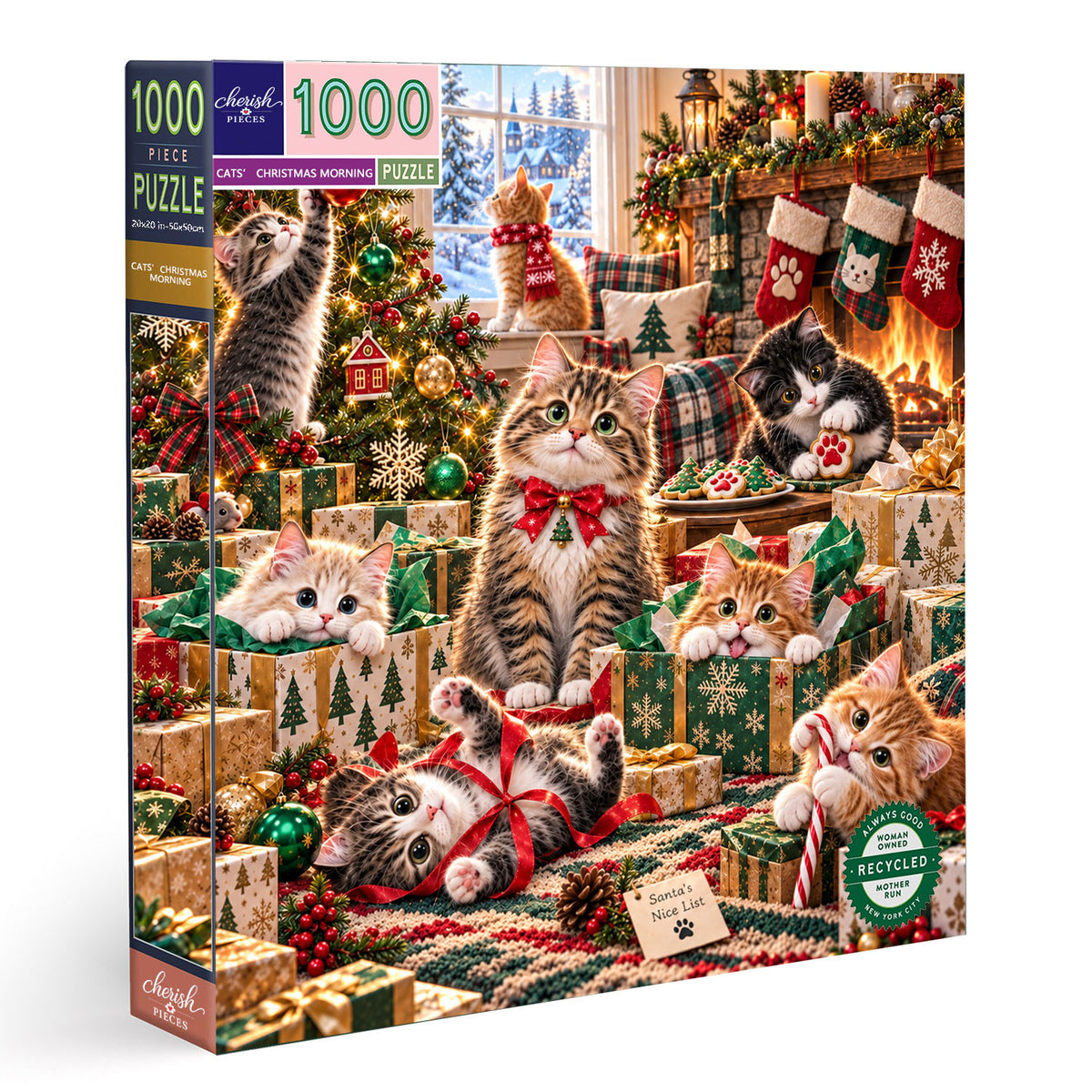 Cats’ Christmas Morning Jigsaw Puzzle 1000 Pieces