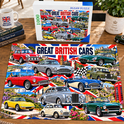A tribute to classic British cars - 1000-piece puzzle