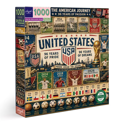 USA 96-Year Glory Road World Cup Soccer "Road to Glory" Jigsaw Puzzle – 500/1000 Pieces