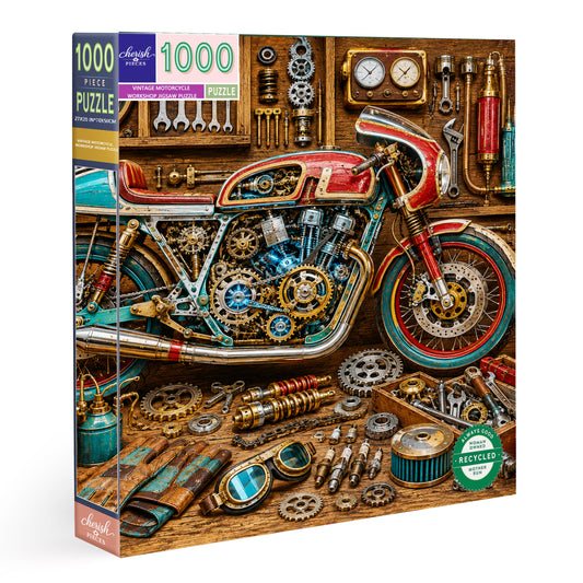 Vintage Motorcycle Workshop Jigsaw Puzzle- 1000 Pieces