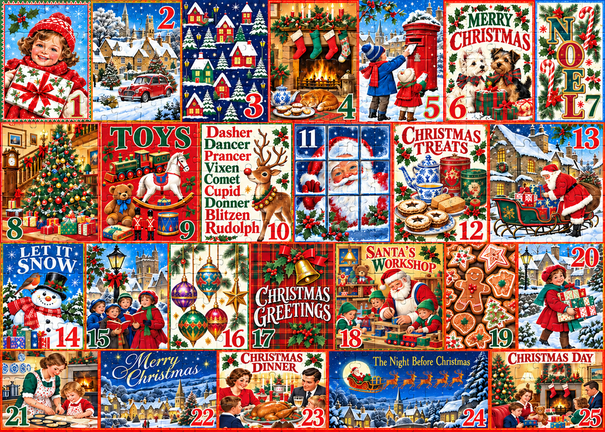 Christmas Calendar - 1000 Piece Jigsaw Puzzle