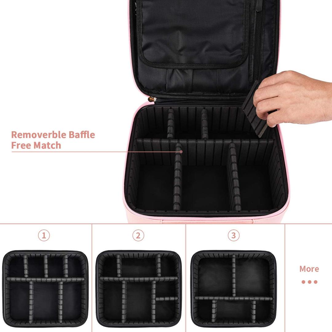 Portable  3 in 1 Cosmetic Case With LED Mirror