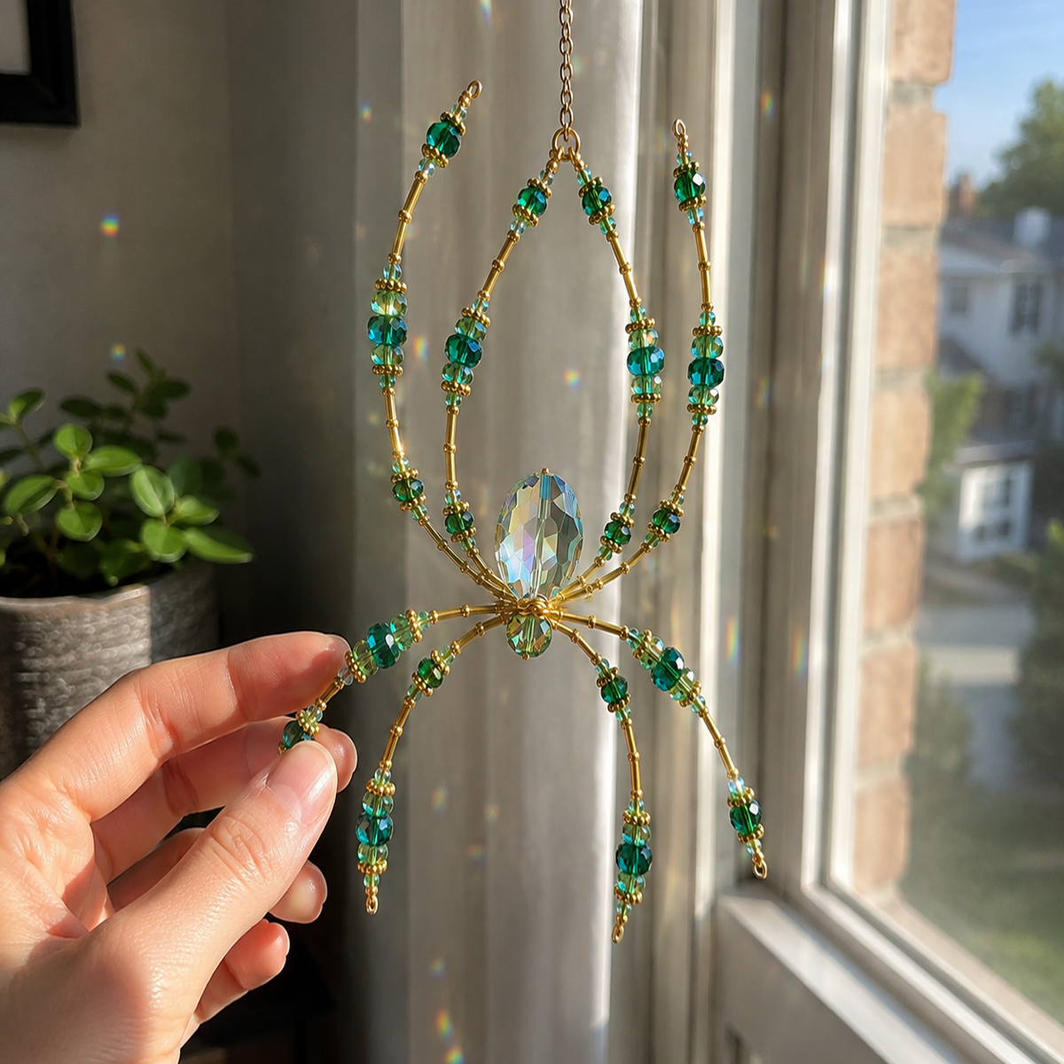 ✨Sparkling handmade spider suncatcher