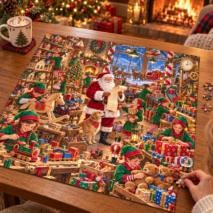 Santa Claus's Gift Workshop 1000-Piece Jigsaw Puzzle