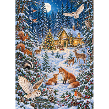A Winter's Night in the Woodland – 1000 Piece Christmas Jigsaw Puzzle