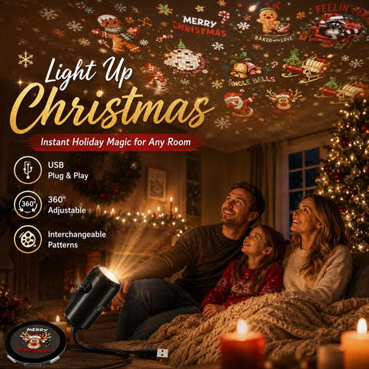 🎄🌟 Christmas Projection Night Light-Plug & Play HD Christmas Projector🎅