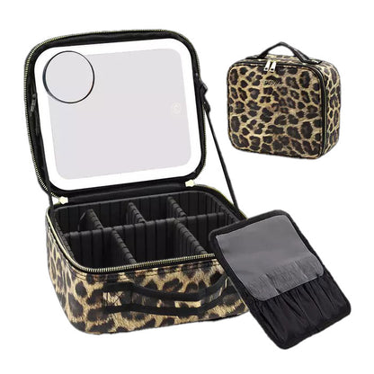 Portable  3 in 1 Cosmetic Case With LED Mirror
