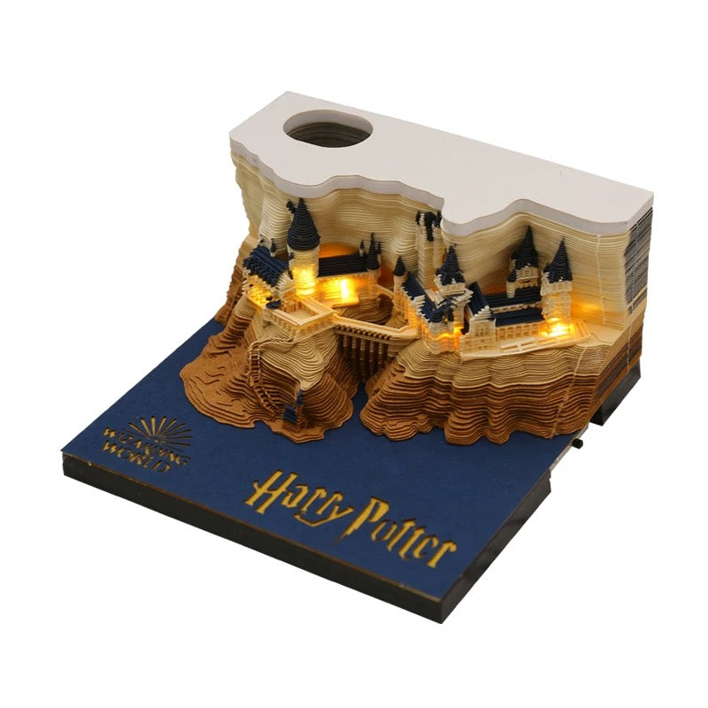 2025 Harry Potter Hogwarts Castle Calendar 3D Art Memo Pad Sticky Notes For Christmas Gift