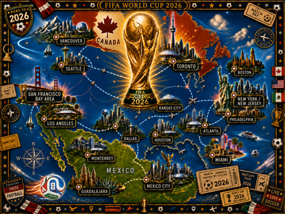 2026 World Cup Host Cities Journey - 500/1000 Piece Jigsaw Puzzle