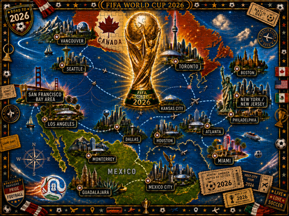 2026 World Cup Host Cities Journey - 500/1000 Piece Jigsaw Puzzle