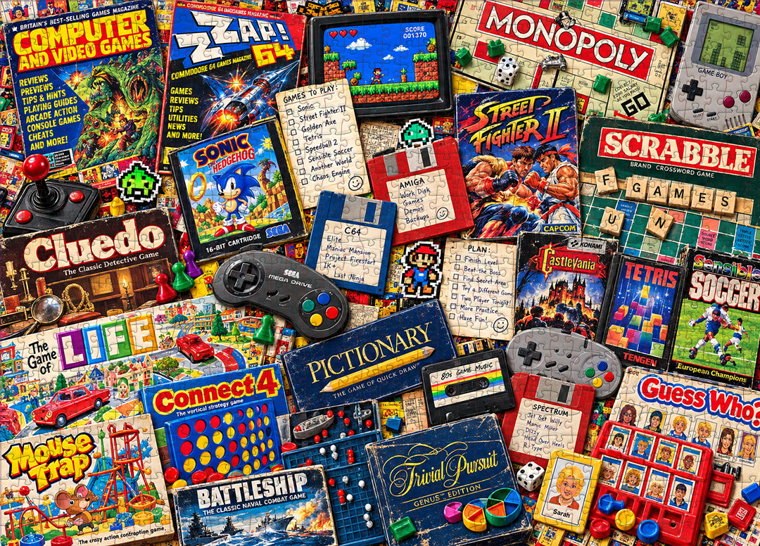80s & 90s Retro Gaming Nostalgia – 500/1000 Piece Jigsaw Puzzle