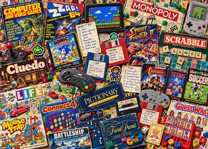 80s & 90s Retro Gaming Nostalgia – 500/1000 Piece Jigsaw Puzzle