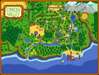 Inspired by Stardew Valley: Pelican Town Panorama Jigsaw Puzzle