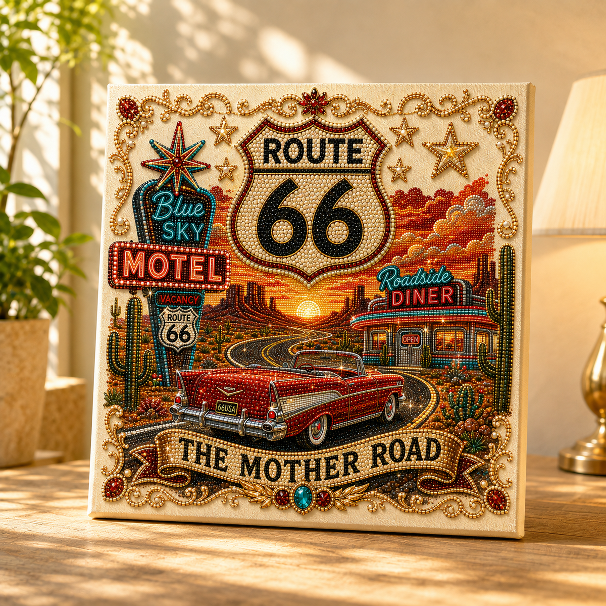 Route 66 Centennial Pearl Painting Kit 🚗 A Tribute to the Mother Road — Route 66 Centennial Edition
