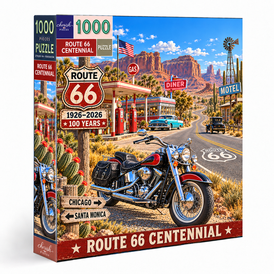Route 66 Centennial Motorcycle 1,000-Piece Jigsaw Puzzle