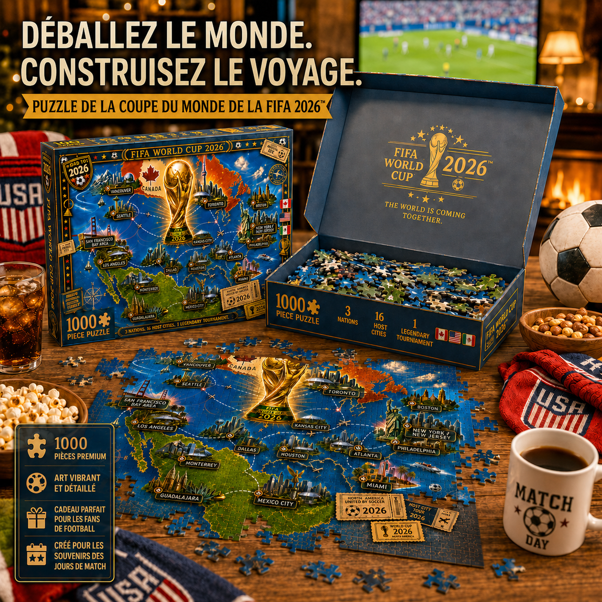 Puzzle Voyage des Villes Hôtes – Coupe du Monde 2026