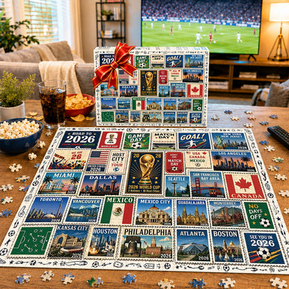 2026 World Cup Host Cities Journey Commemorative Stamp Puzzle – Premium Soccer Collectible & The Ultimate Gift for Fans