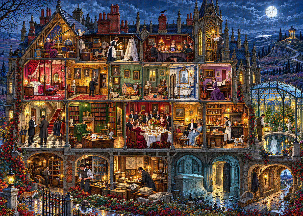 Midnight at Blackthorn Manor – 1000-Piece Gothic Mystery Jigsaw Puzzle