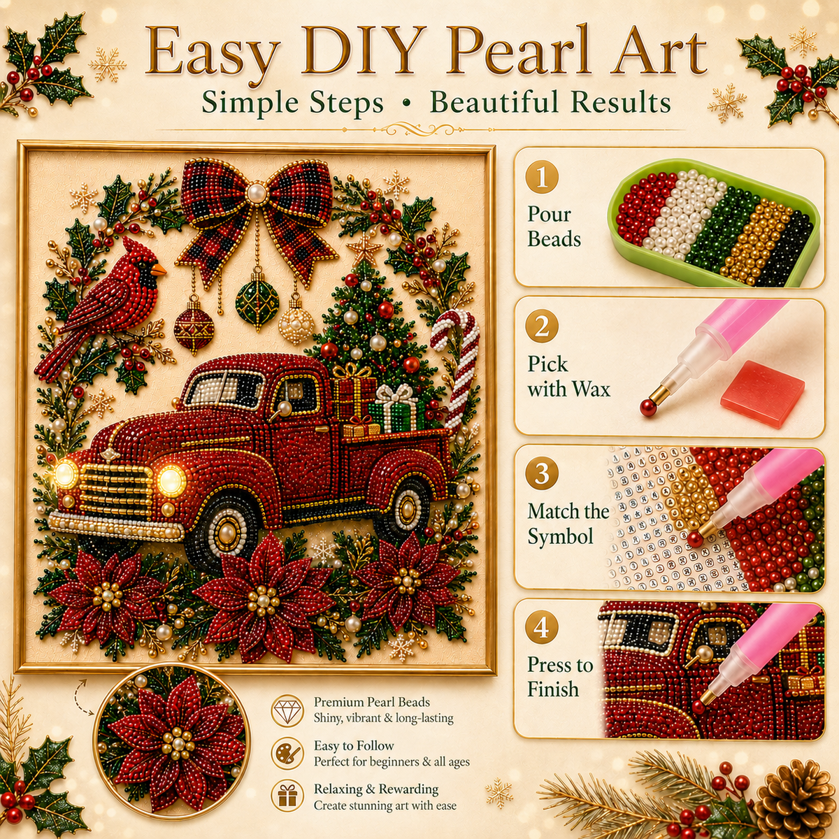 Last day—save 49% instantly! 👻✨ DIY Handmade Christmas Pearl Kit