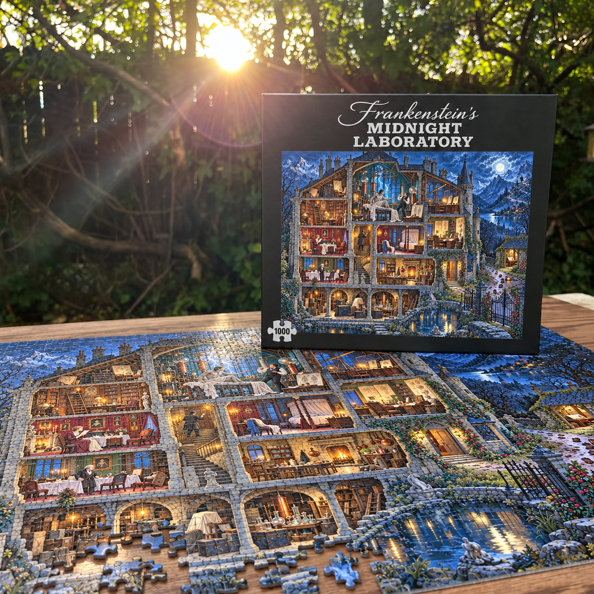 Frankenstein’s Midnight Laboratory-1000-Piece Jigsaw Puzzle