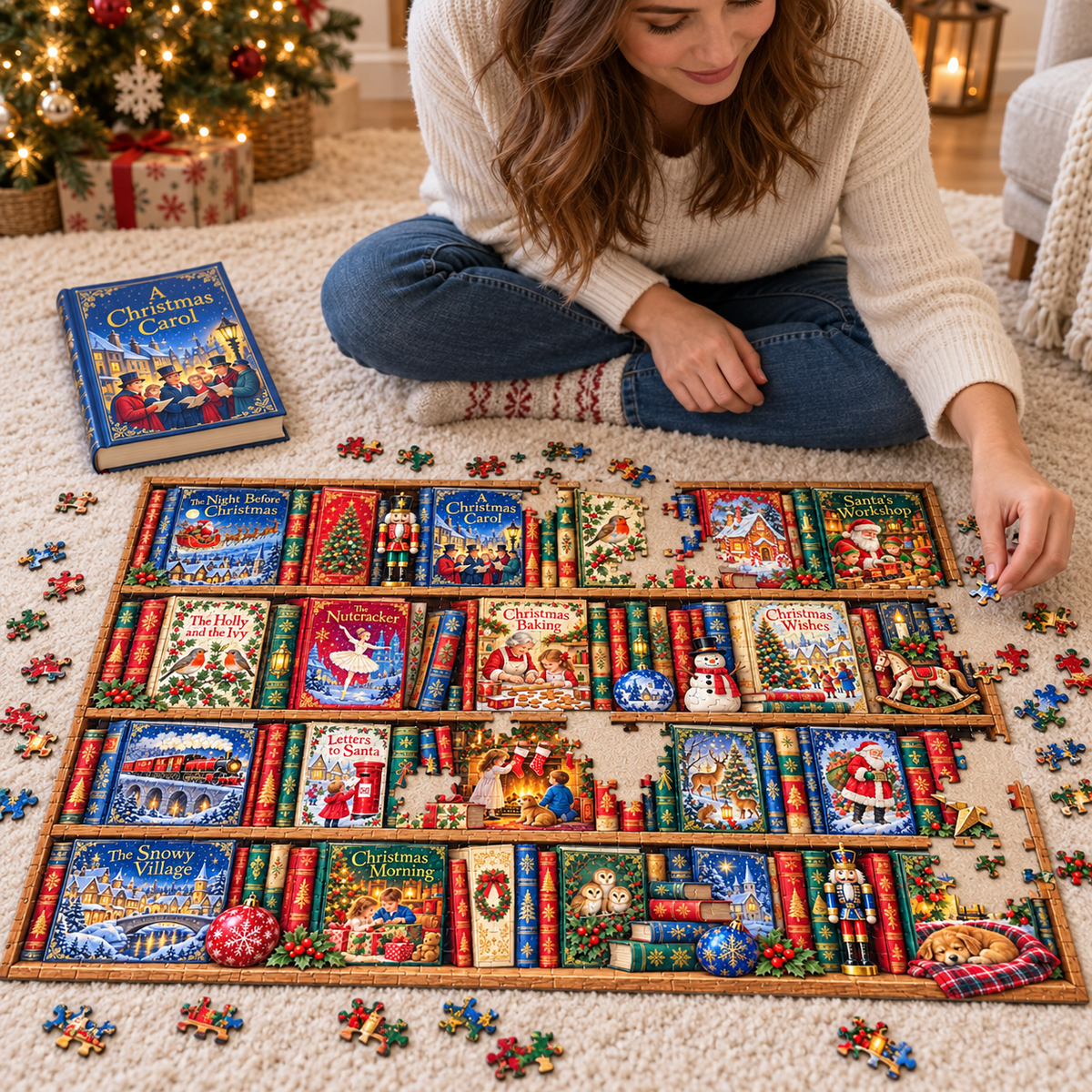 The Christmas Library-1000 Piece Jigsaw Puzzle
