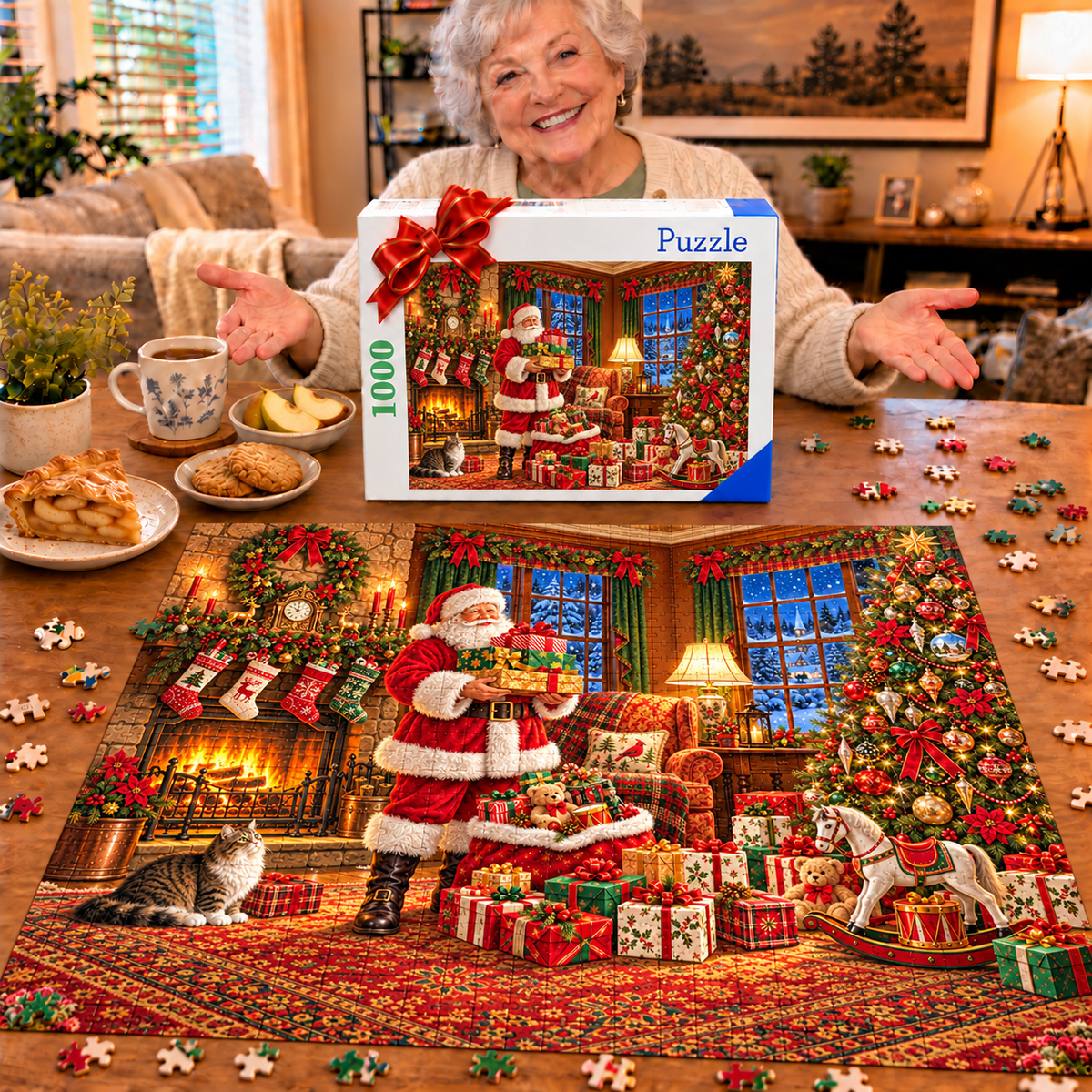 Santa’s Christmas Eve-1000-Piece Jigsaw Puzzle
