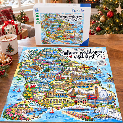 Explore Britain - Landmarks Map 1000 pcs Puzzle