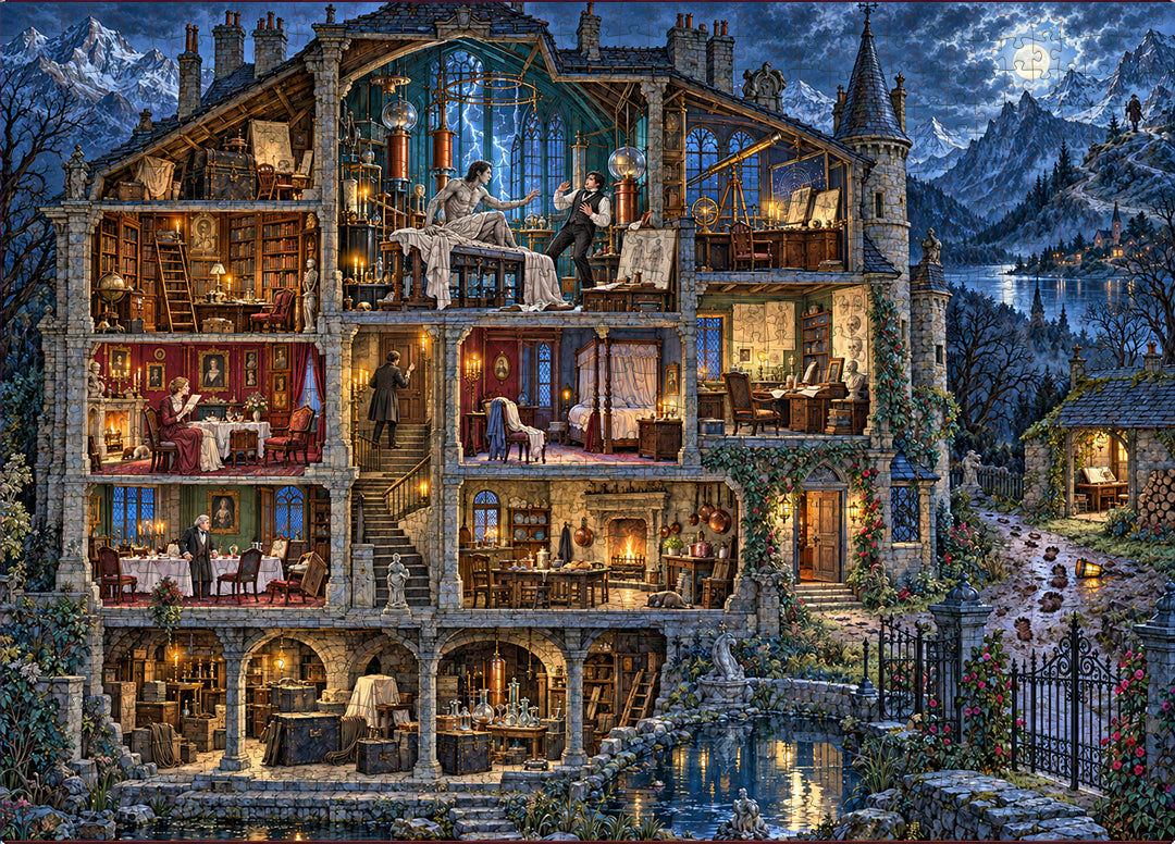 Frankenstein’s Midnight Laboratory-1000-Piece Jigsaw Puzzle