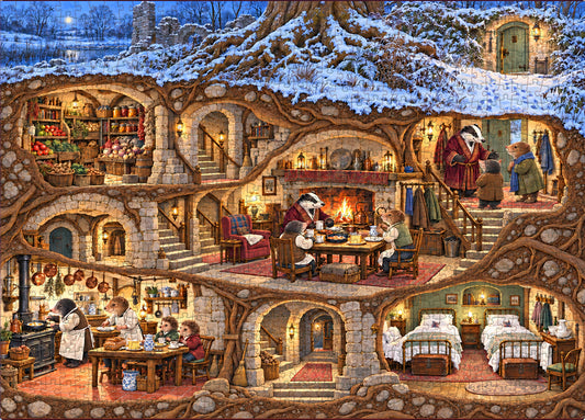 The Wind in the Willows — A Winter Evening at Mr. Badger’s(1000-piece puzzle)