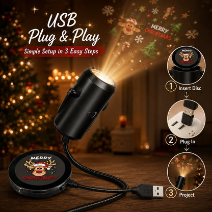 🎄🌟 Christmas Projection Night Light-Plug & Play HD Christmas Projector🎅