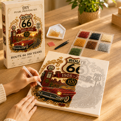 Route 66 Centennial Pearl Painting Kit 🚗 A Tribute to the Mother Road — Route 66 Centennial Edition