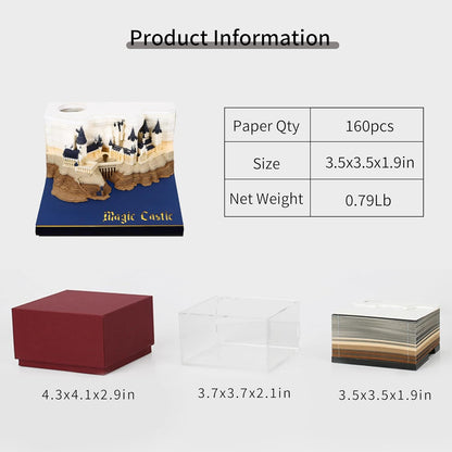 2025 Harry Potter Hogwarts castle calendar 3dart memo pad sticky notes