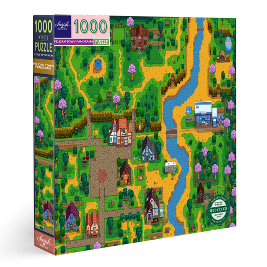Inspired by Stardew Valley: Pelican Town Panorama Jigsaw Puzzle