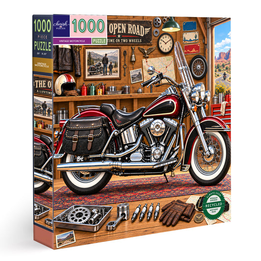"Live to Ride, Ride to Live" Vintage Motorcycle 1000-Piece Puzzle