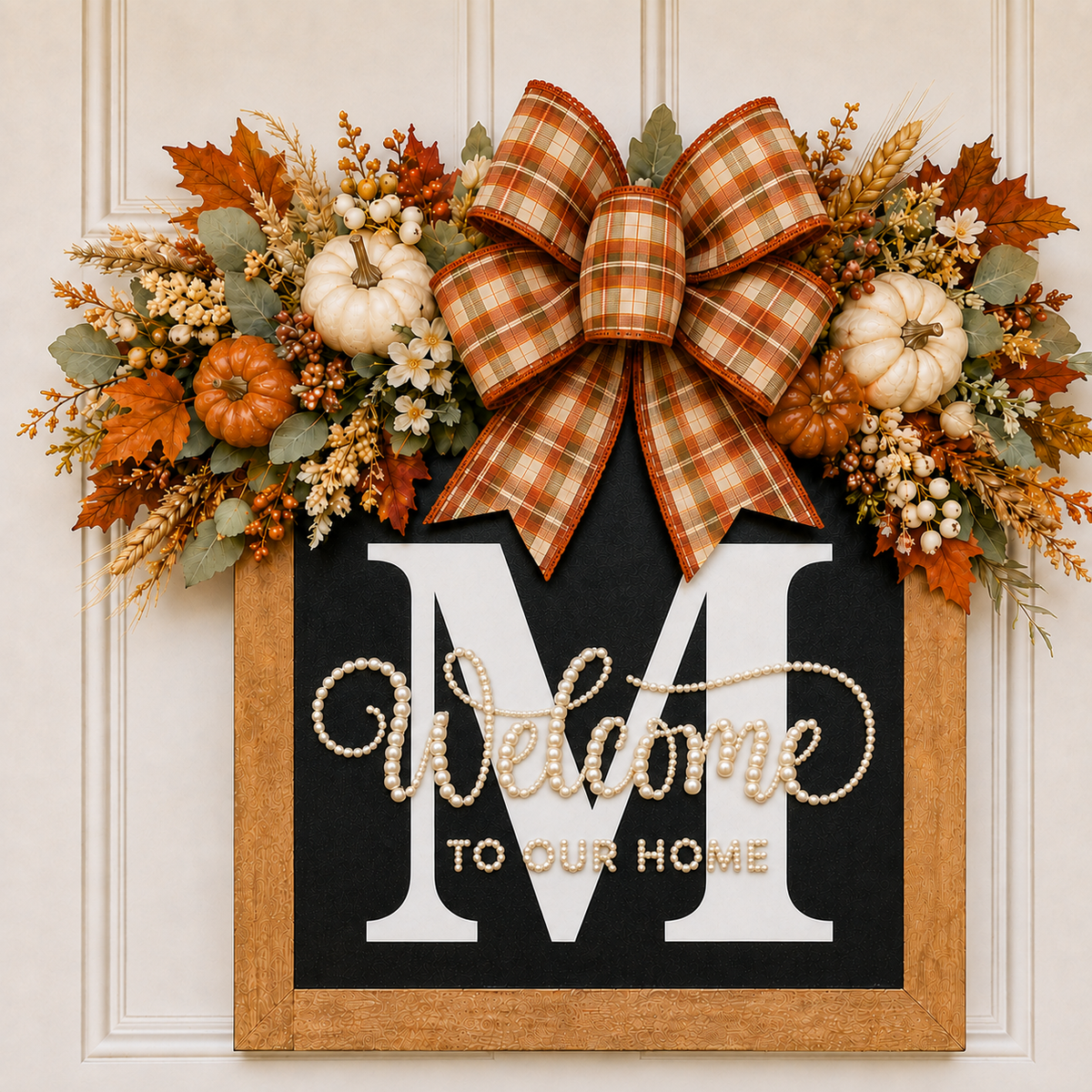 2026 fall - Welcome Front Door Wreath - Pearl painting styles