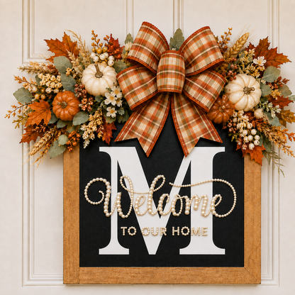 2026 fall - Welcome Front Door Wreath - Pearl painting styles