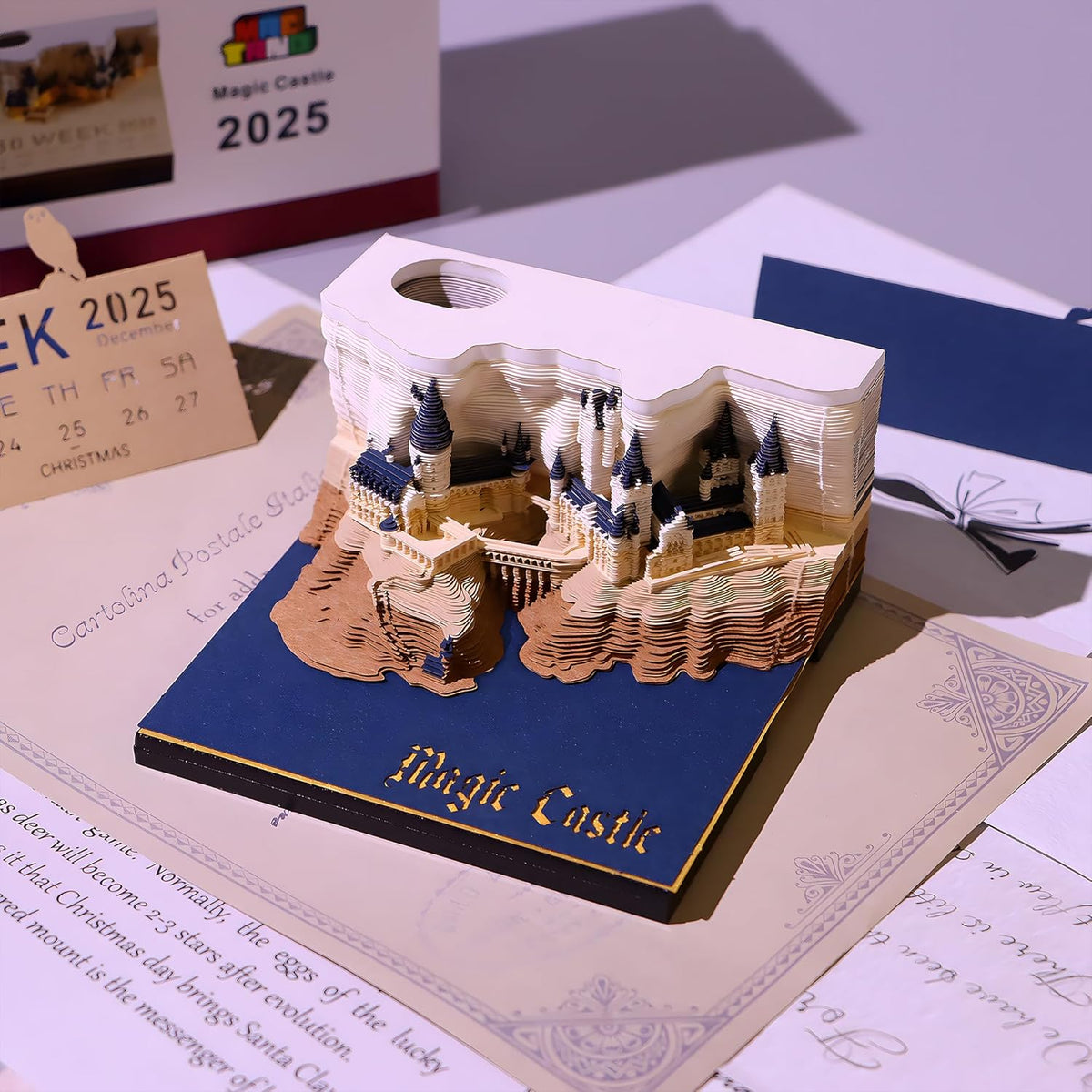 2025 Harry Potter Hogwarts castle calendar 3dart memo pad sticky notes
