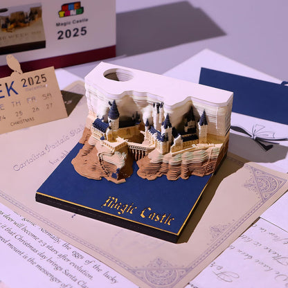 2025 Harry Potter Hogwarts castle calendar 3dart memo pad sticky notes
