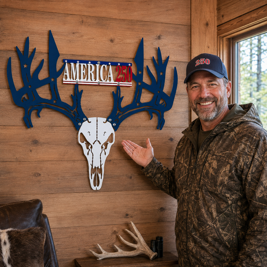 Personalized Metal Deer Skull Bow Rack (250th Anniversary Edition) — Best Christmas Gift for 2026