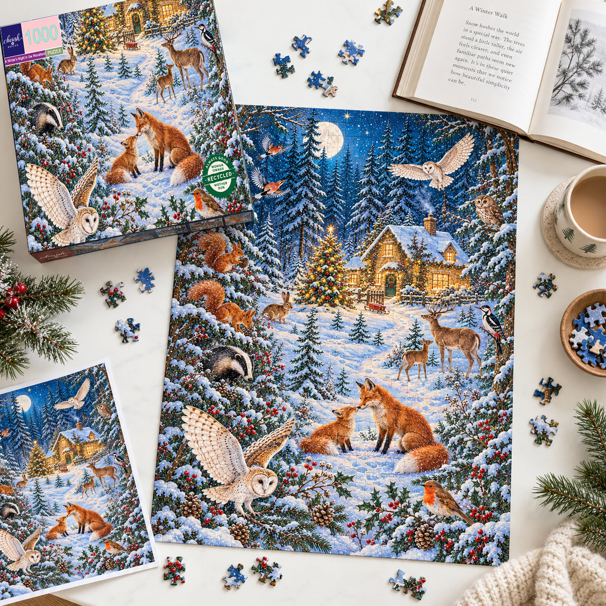A Winter's Night in the Woodland – 1000 Piece Christmas Jigsaw Puzzle