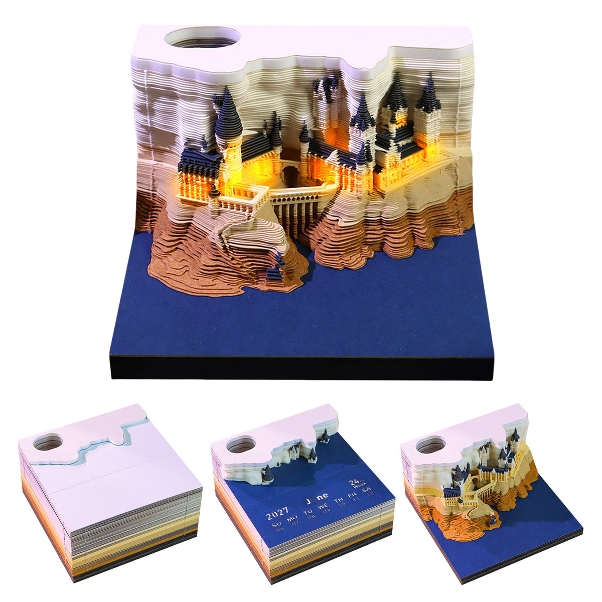 2027 Harry Potter Hogwarts Castle Weekly Calendar 3dart memo pad sticky
