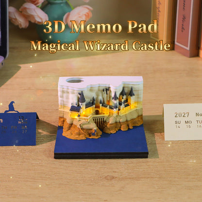 2027 Harry Potter Hogwarts Castle Weekly Calendar 3dart memo pad sticky