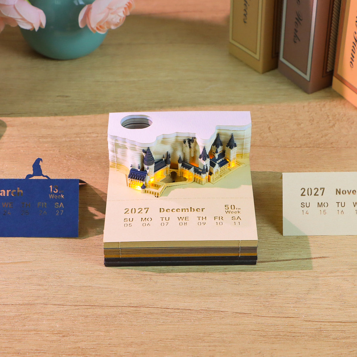 2027 Harry Potter Hogwarts Castle Weekly Calendar 3dart memo pad sticky